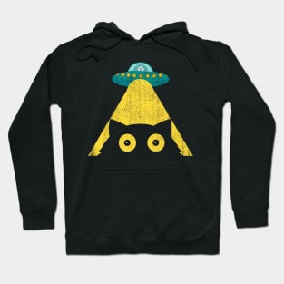 alien abduct cat- funny black cat ufo Hoodie